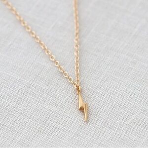 TINY LIGHTNING BOLT CHARM NECKLACE